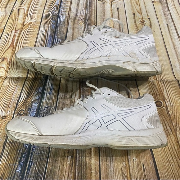 Asics Quick Walk 3 White Leather Walking Running Shoes Size 7.5 - Picture 4 of 5